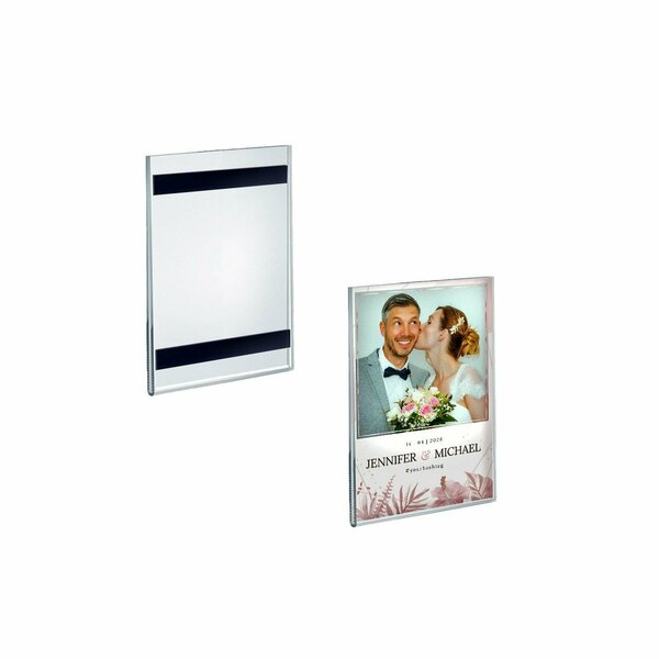Azar Displays Clear Acrylic 4'' x 6'' Magnetic U-Frame, 2PK 129910-GS-2PK